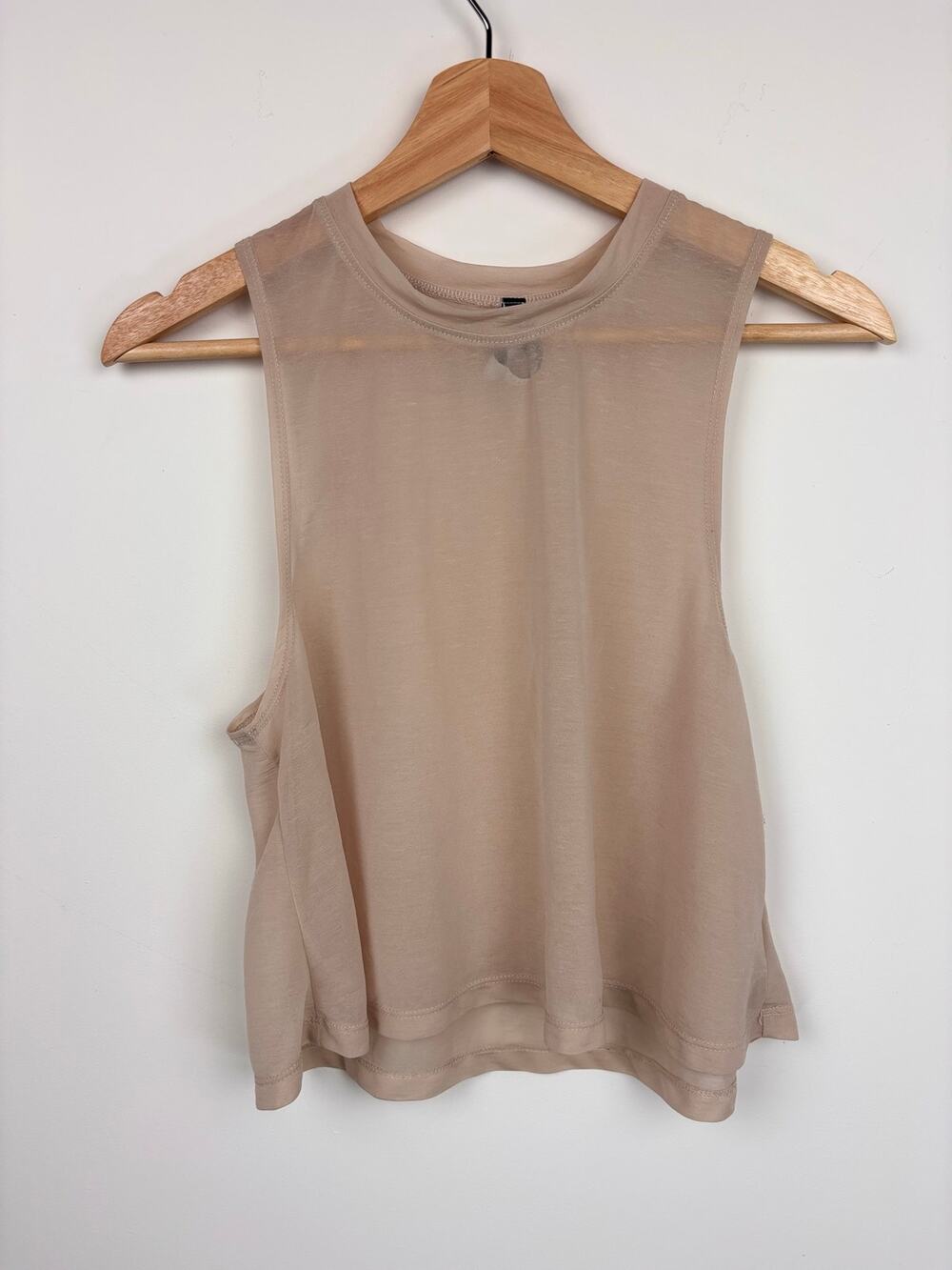 🤎 Carbon38 Sheer Crop Tank | S | Beige